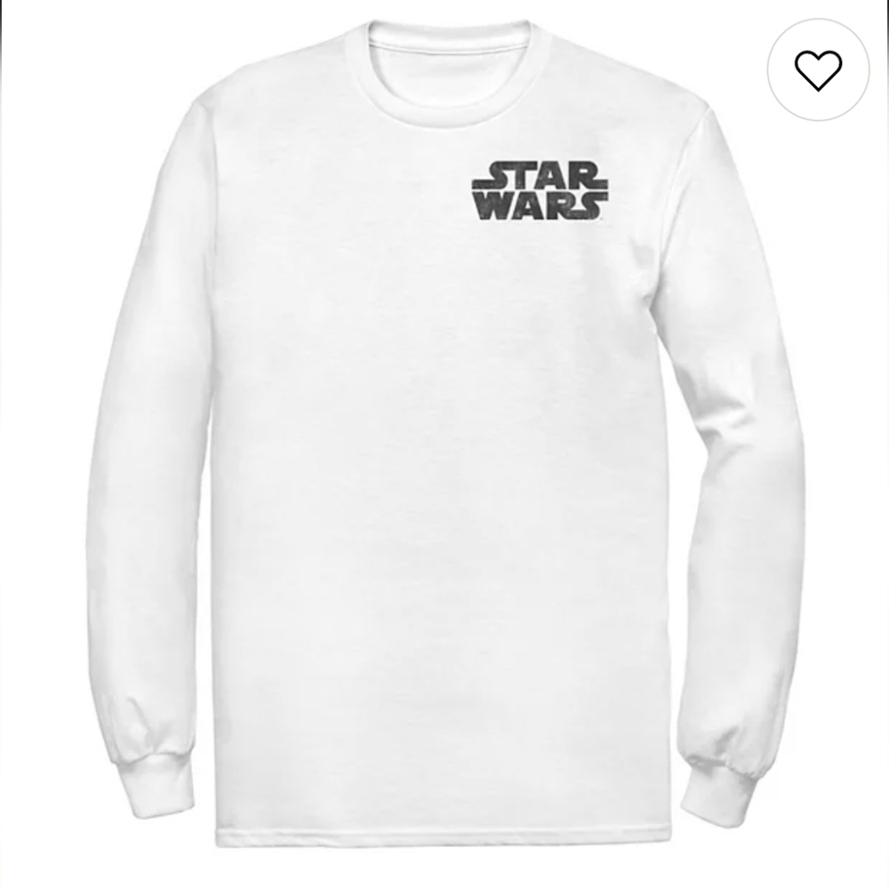 Star Wars Black Out Classic Logo Vintage Tee Size Small Long Sleeve White Henley - Picture 6 of 7